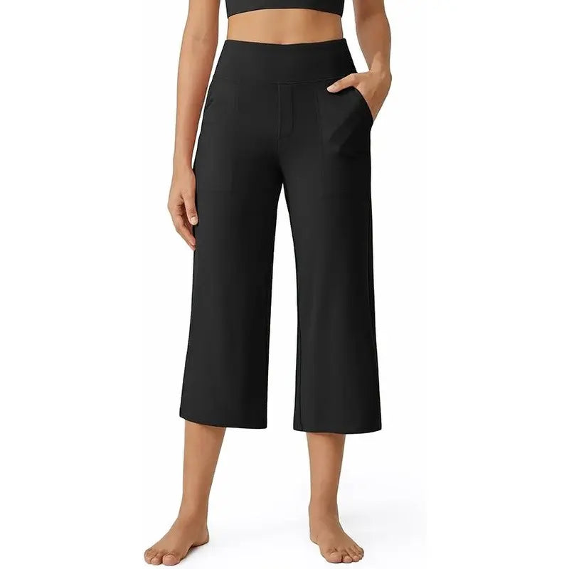 Wide-Leg Capri Yoga Pants With Pockets Soft, Stretchy & Comfortable Enough for Every Day