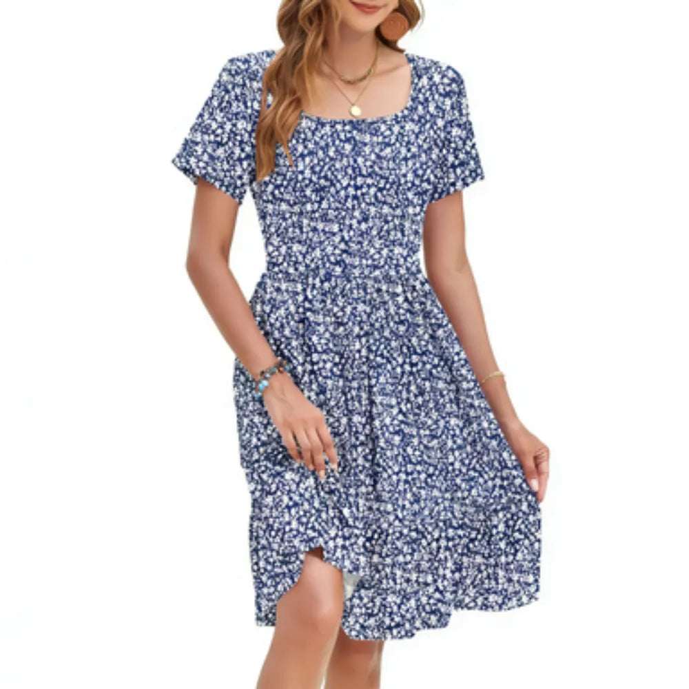 Comfortable & Stylish Ditsy Floral Dress with Flattering Empire Waist