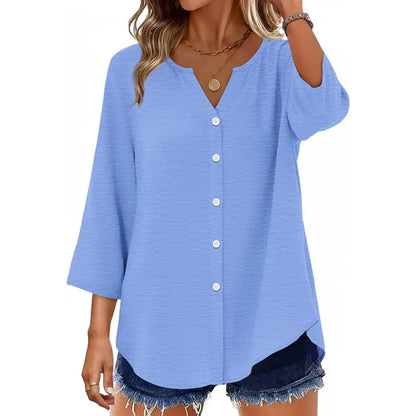 Women's 7-Piece Casual Blouse Set – Lightweight Button Front Tops