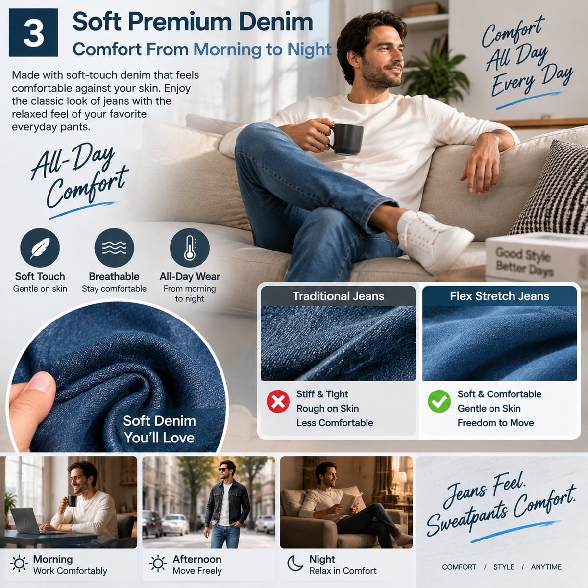 Flex Comfort Slim Straight Jeans