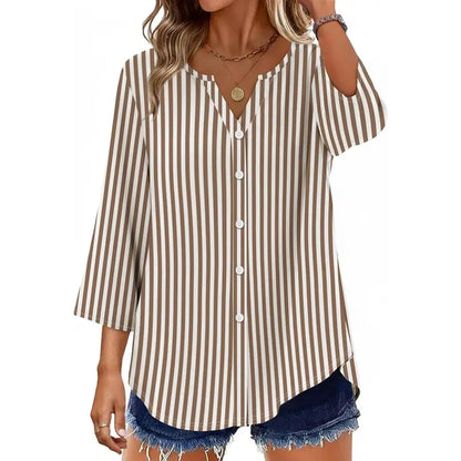 Women's 7-Piece Casual Blouse Set – Lightweight Button Front Tops