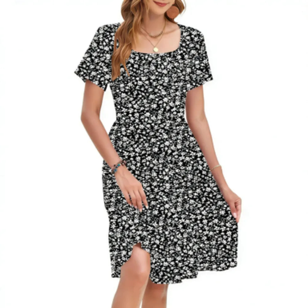 Comfortable & Stylish Ditsy Floral Dress with Flattering Empire Waist