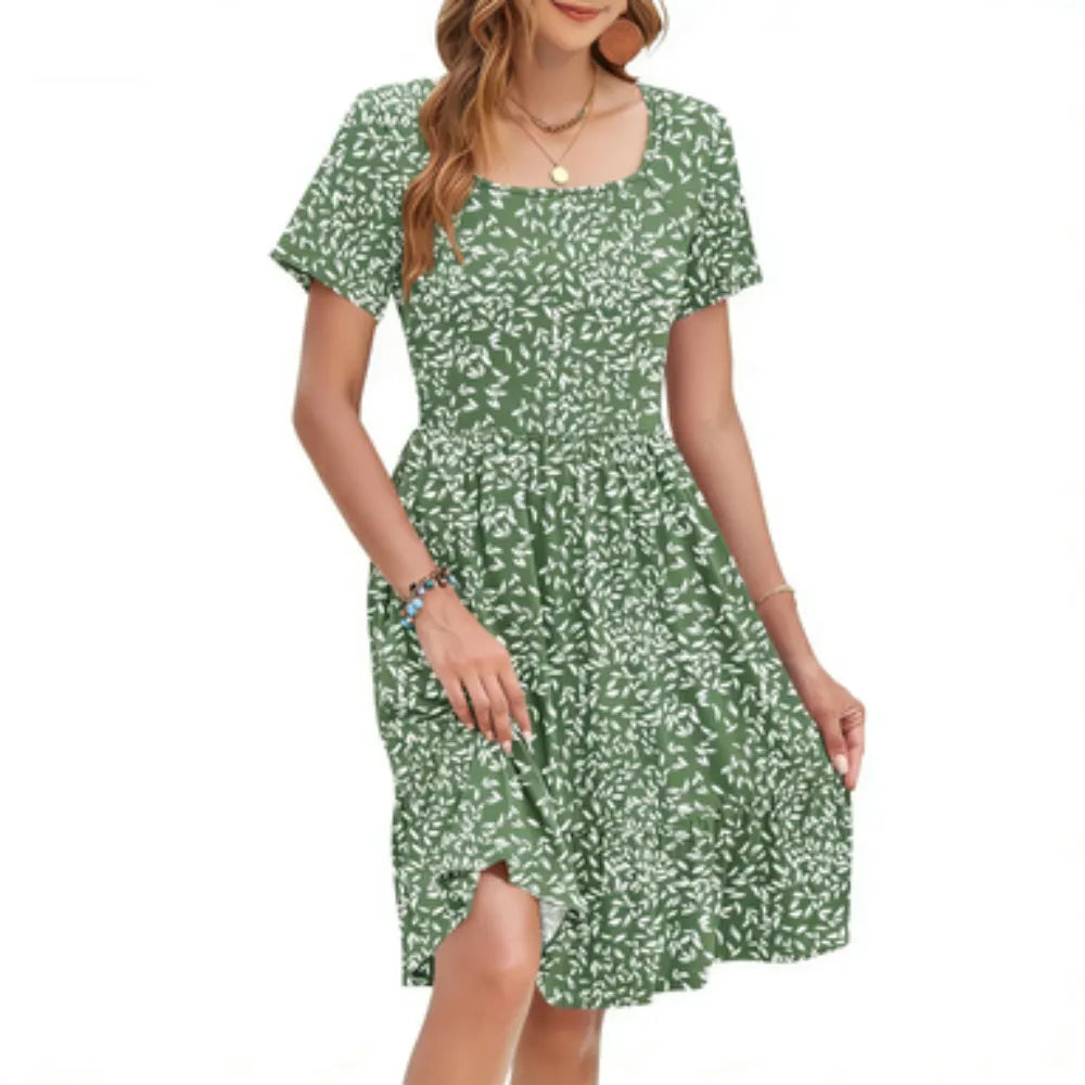 Comfortable & Stylish Ditsy Floral Dress with Flattering Empire Waist