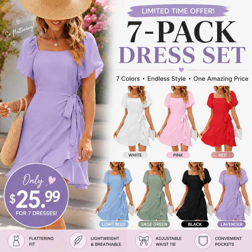 A timeless square neck dress designed to keep you comfortable, confident, and effortlessly stylish all summer long.